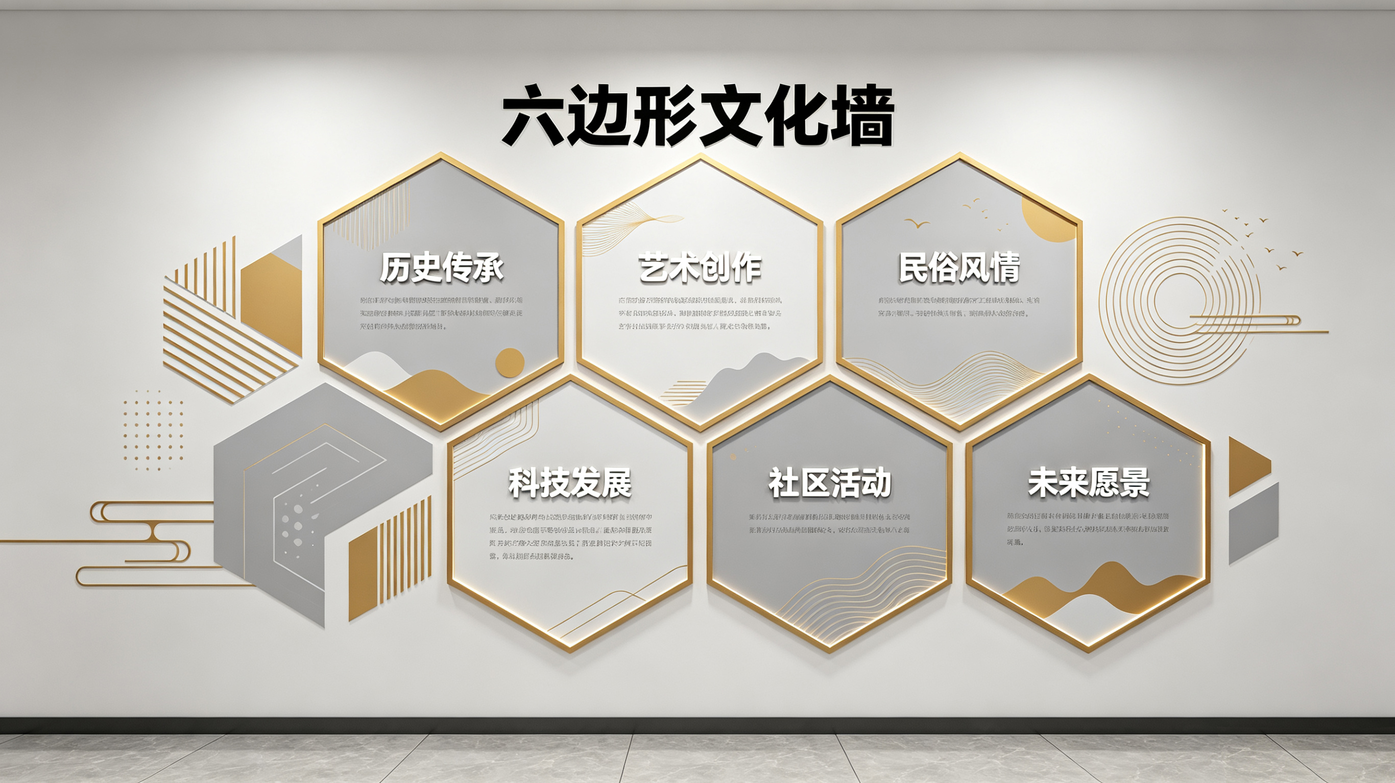平乐企业文化墙 | 六边形信息美学